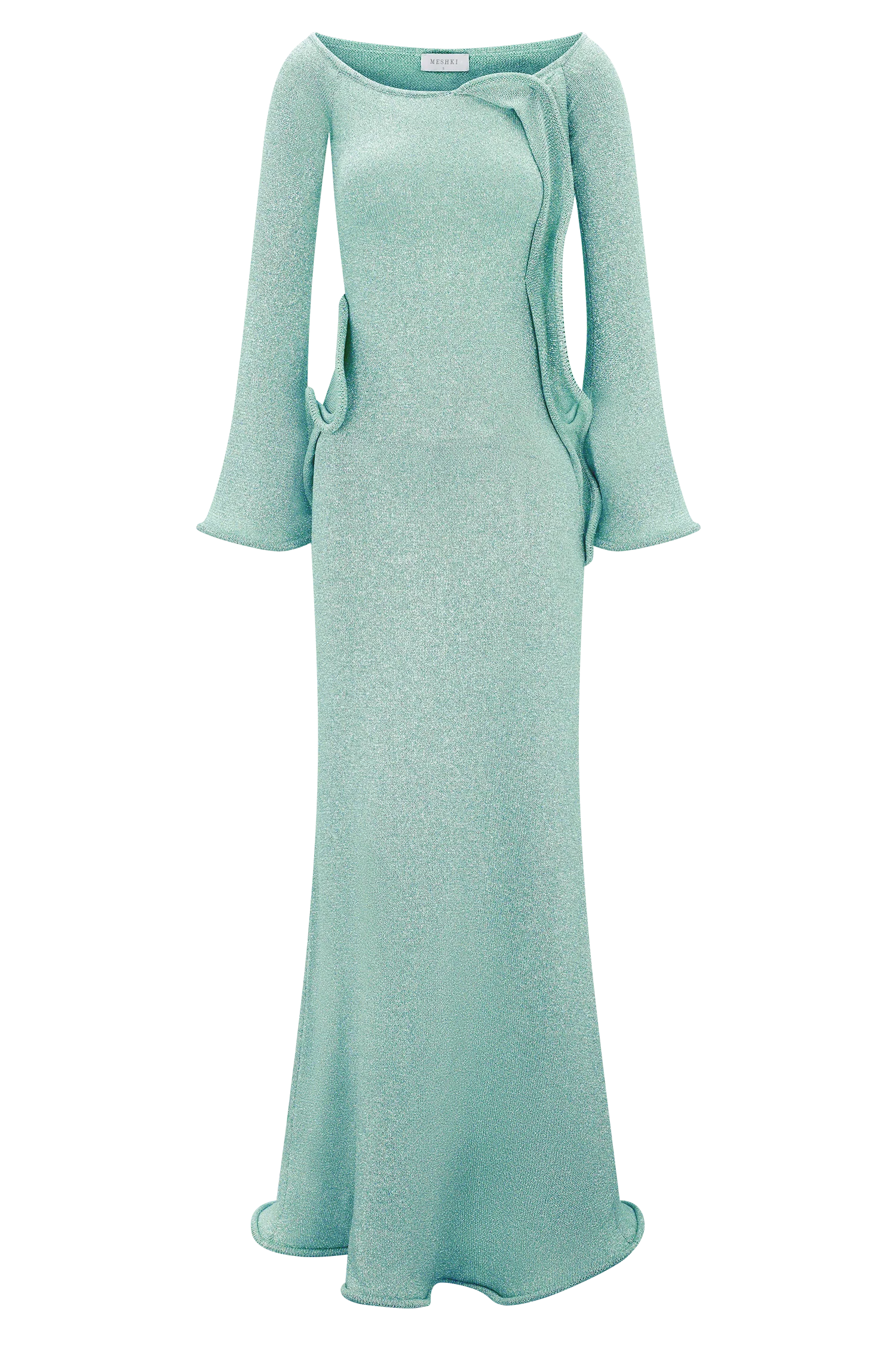 Sandrine Lurex Knit Maxi Dress Aqua