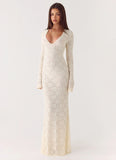 Astoria Long Sleeve Maxi Dress Ivory