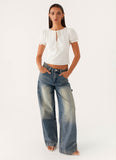 Jaylie Denim Jeans Dirty Vintage Wash