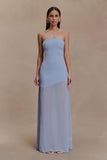 Mason Crepe And Chiffon Maxi Dress Powder Blue
