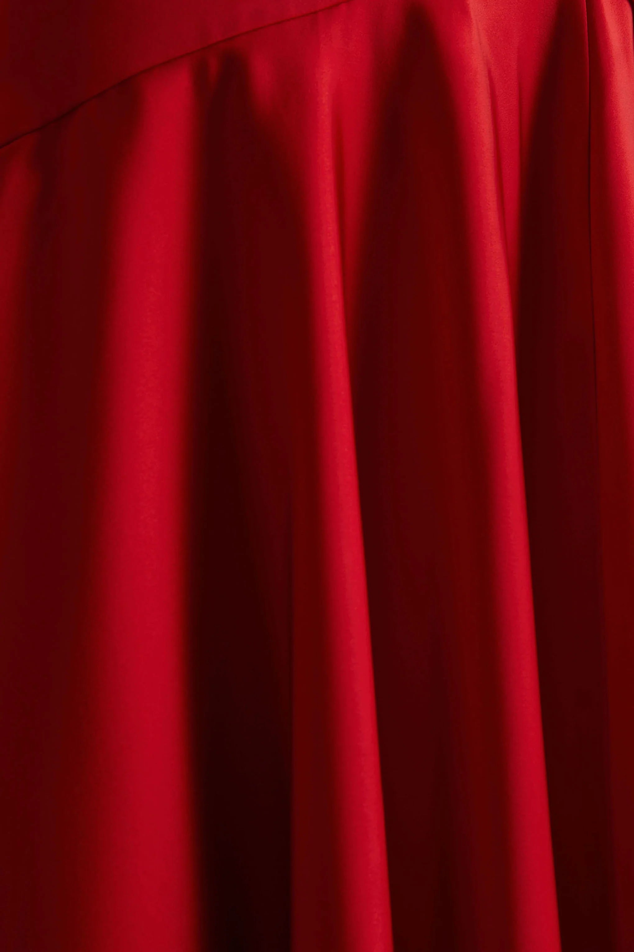 Luscious Red High Neck Maxi Dress With Drop Waist And Bow Detail