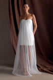 Bettany Chiffon Strapless Maxi Dress White