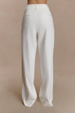 Fatima Satin Straight Leg Pant White