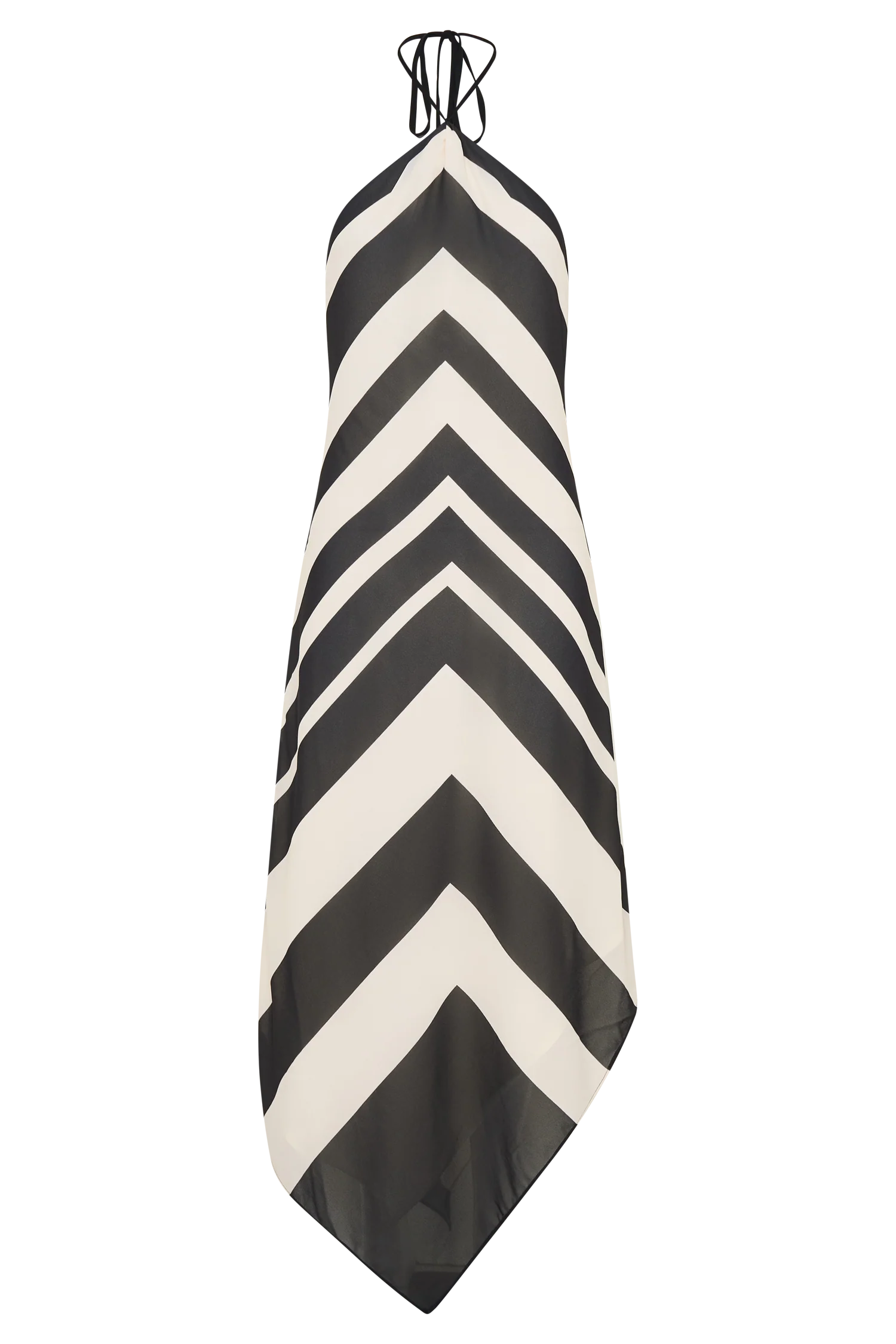 Hope Satin Halter Midi Dress Black White