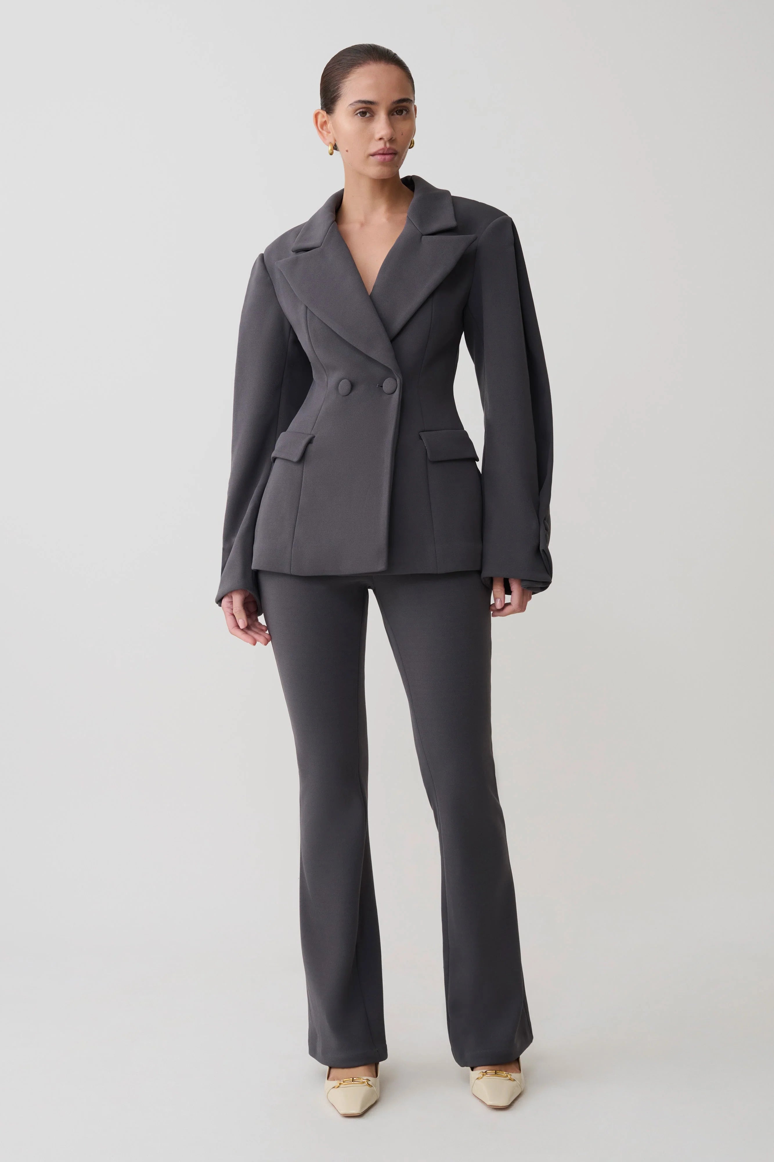 Wesley Structured Blazer Charcoal Shadow
