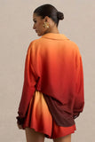 Rowan Ombre Satin Shirt with Plunge Neckline