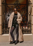Kamil Faux Fur Maxi Coat Tan Beige