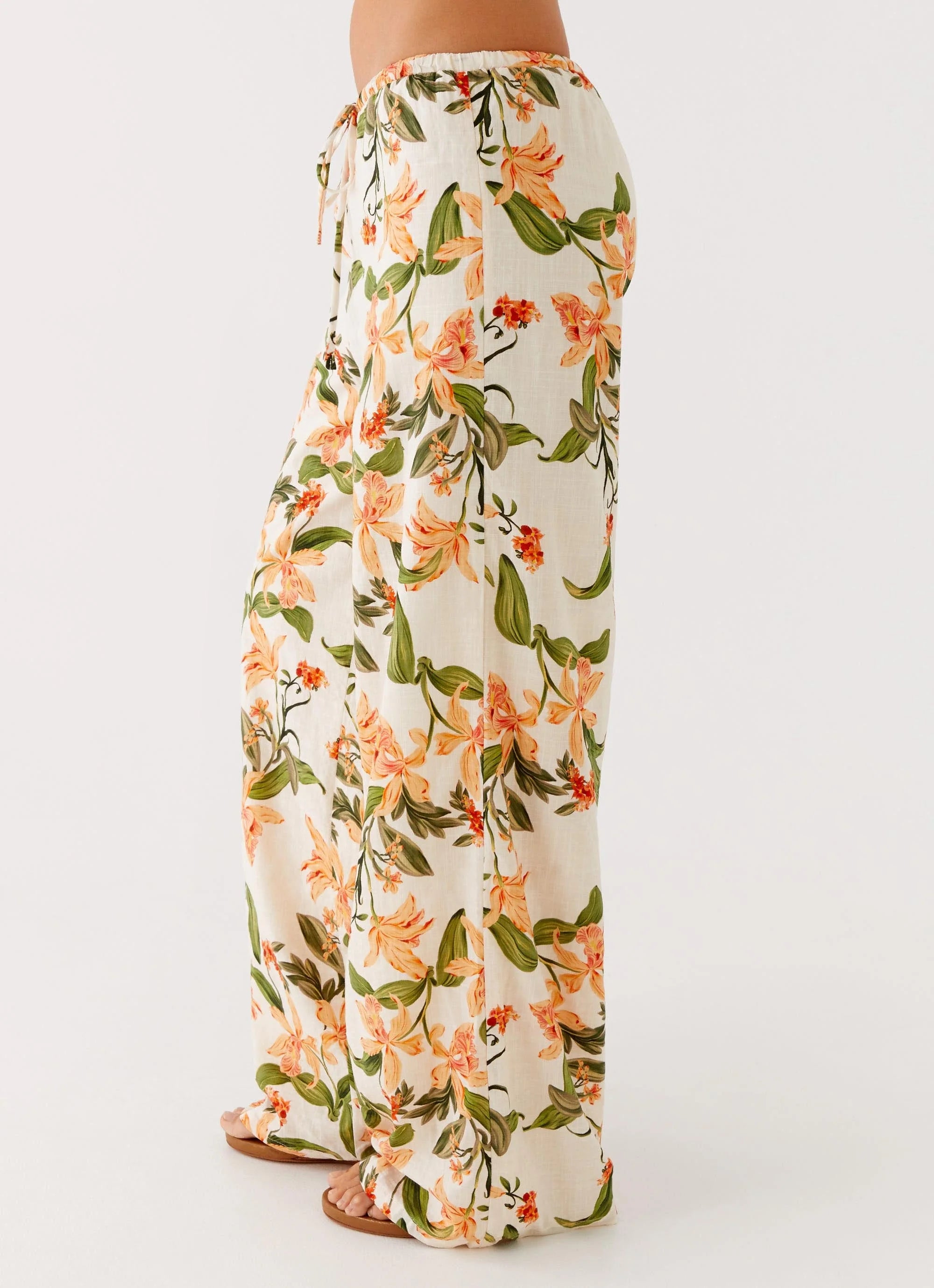 Dalida Linen Pants Floral Print
