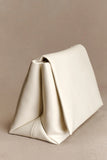 Kiera Faux Leather Oversized Clutch Ivory